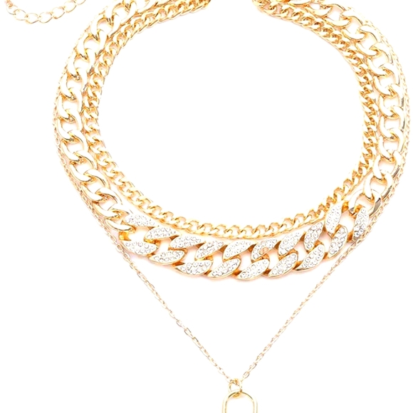 Iced Out Cuban CZ Layered Choker w 🔐 Lock - Picture 6 of 8